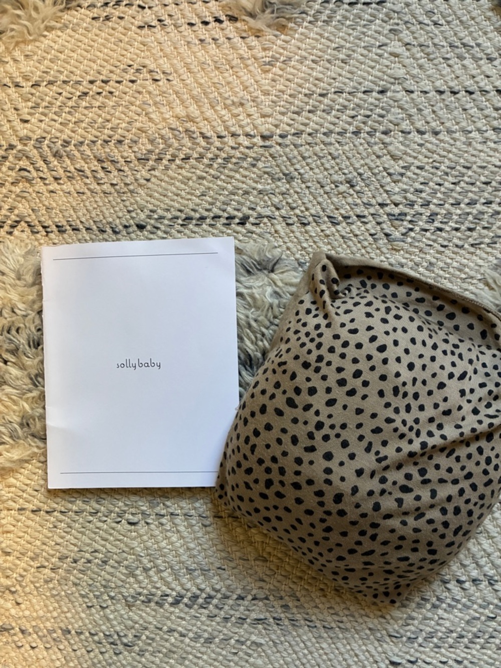 solly baby Taupe & Black Dot Swaddle Wrap